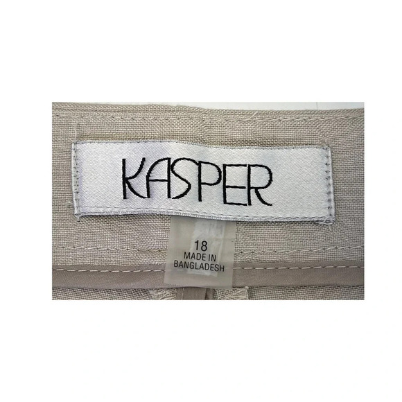 Kasper Women Size 18 Summer Straw Mid-Rise Straight Leg Fly-Front Pants NEW - Picture 3 of 12